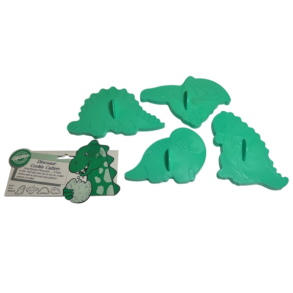 Vintage Wilton Dinosaur Cookie Cutters Set of Four 1988 - Picture 1 of 7